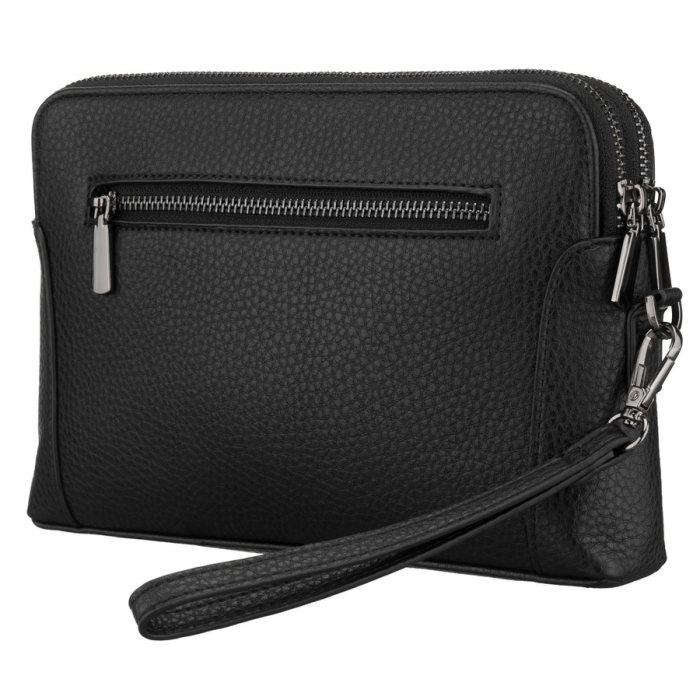 Geantă bărbătească clasică, neagră, din piele ecologică, cu fermoar - Rovicky PTR-R-SDR-01-1631 BLACK [3]