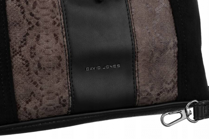 Geanta de dama din piele ecologica cu motiv piele de sarpe - David Jones PTR-6885-5 BL [4]