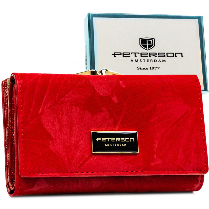 Portofel din piele pentru femei Peterson PTR-PTN PS108-MLF RED [1]