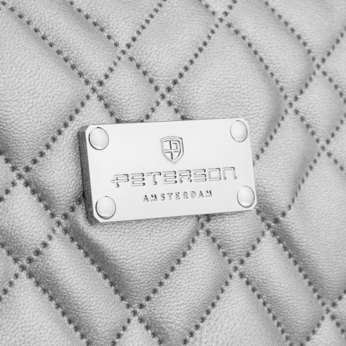 Geantă cosmetică argintie cu un singur compartiment, din material sintetic și închidere cu fermoar - Peterson PTR-PTN KOS-DA-10-3187 S [4]