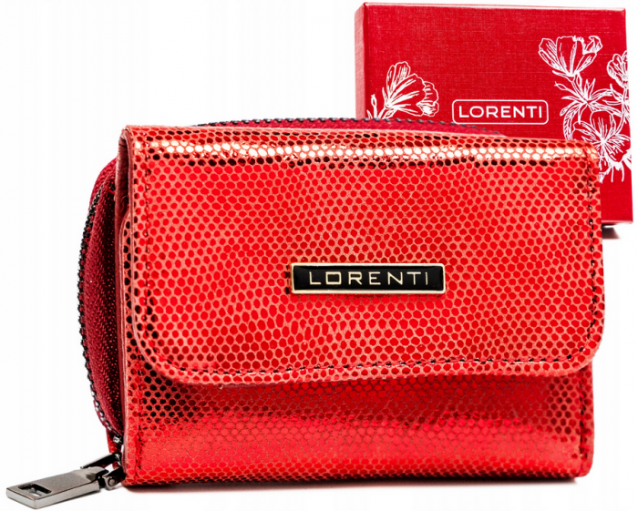 Portofel de dama mic, compact, din piele naturala lucioasa - Lorenti PTR-423229-CEK-4652 RE [1]
