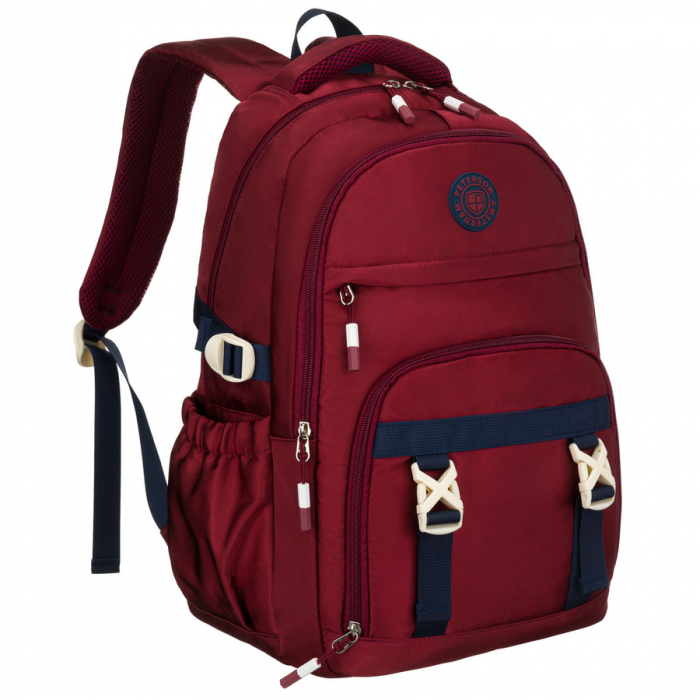 Rucsac școlar din poliester bordo cu , curele laterale - Peterson PTR-PTN 8594-1402 BORDO [1]