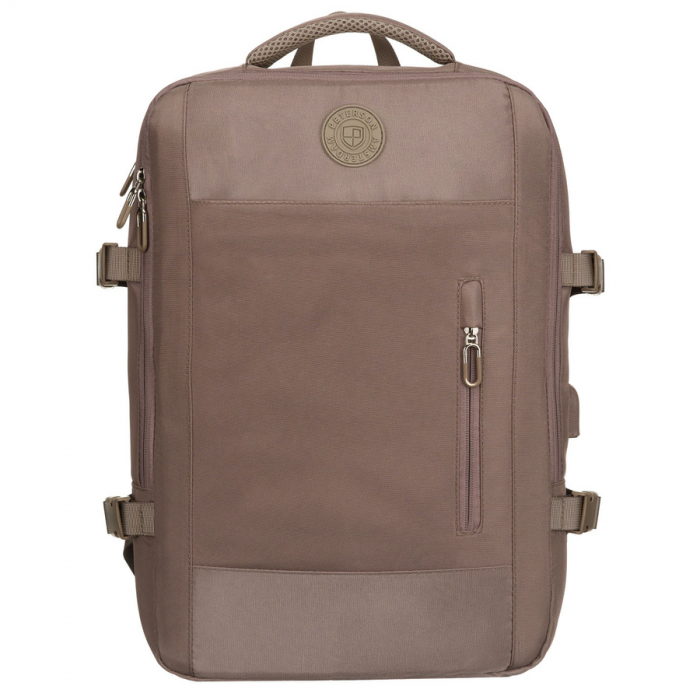 Rucsac de călătorie bej cu port USB - Peterson PTR-PTN 24421-5081 BEIGE [5]