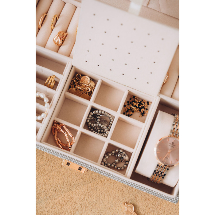 Cutie de bijuterii din argint cu spațiu dedicat pentru ceas, încuiabilă cu cheie și zăvor - Peterson PTR-PTN SZK-13-6001 BL-S [10]