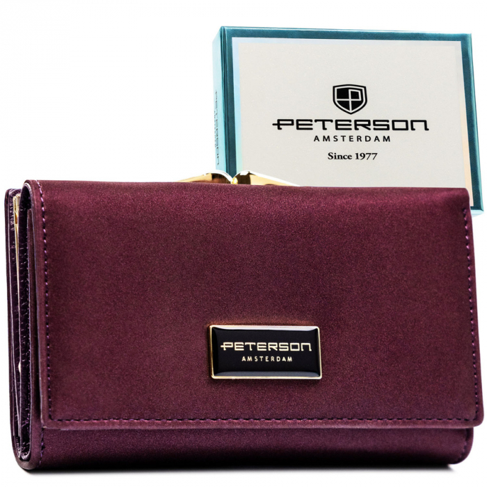 Portofel din piele pentru femei Peterson PTR-PTN PS108-HNL PURPLE [1]