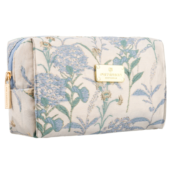 Geantă cosmetică albastră din poliester cu un compartiment și model floral - Peterson PTR-PTN KOS-DA-13-3439 B [1]