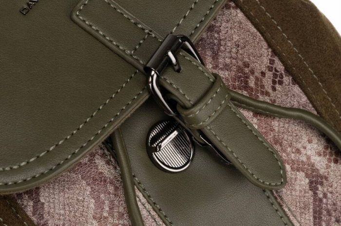 Rucsac de damă din piele ecologică cu clapă - David Jones PTR-6885-2 KHAKI [5]