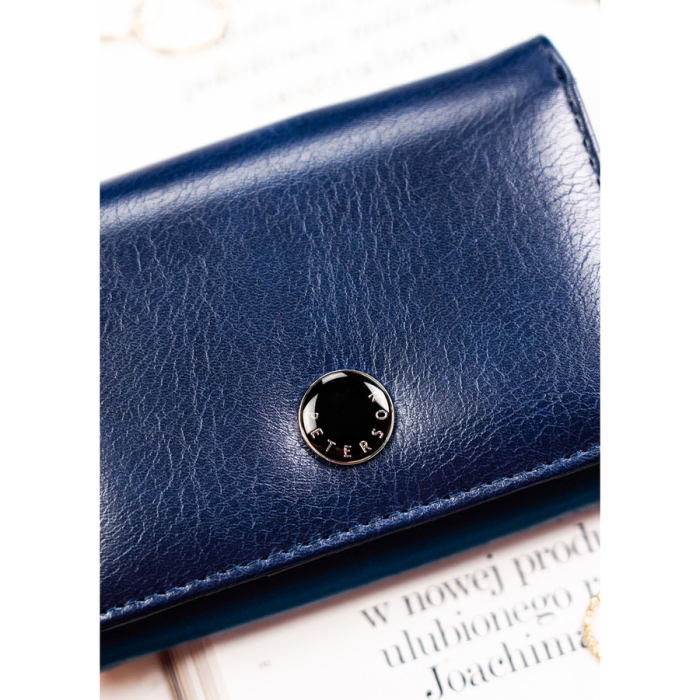 Portofel orizontal pentru femei din piele naturală și ecologică, bleumarin, cu sistem RFID - Peterson PTR-PTN PX30-F773 NAVY [4]