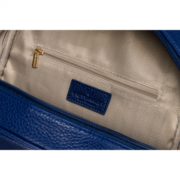 Rucsac de damă matlasat, la modă, bleumarin, decorat cu nituri aurii, piele ecologică Peterson PTR-PTN SPY-1-F19 NAVY [7]