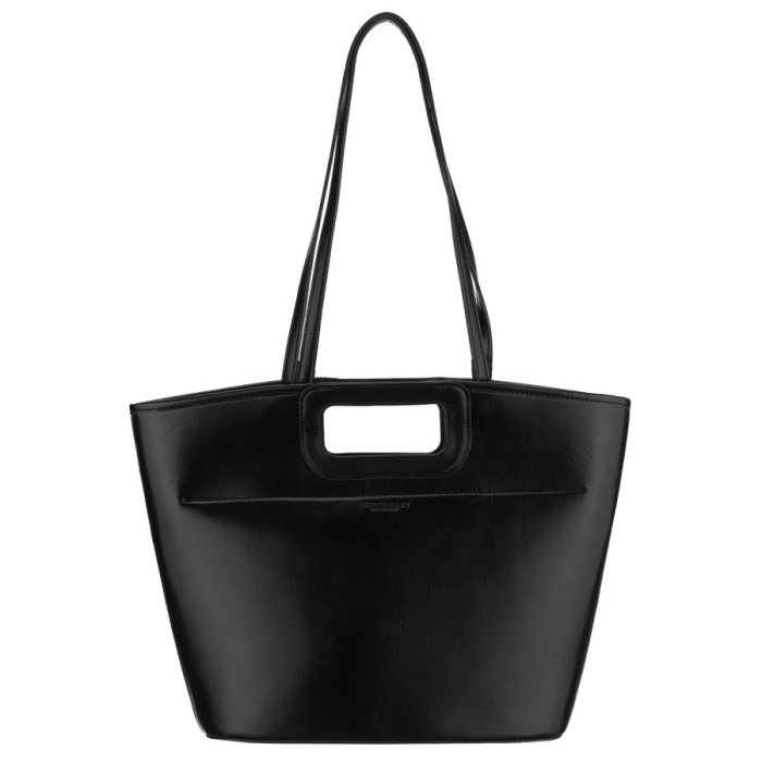 Geantă mare de damă, tip shopper, neagră, din piele ecologică, cu închidere cu fermoar - Peterson PTR-PTN TOR-ALE-29 BLACK [2]