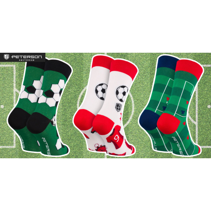 Set de șosete bărbătești cu motiv de fotbal, mărimile 38-44 - Peterson PTR-PTN SML-S3W-FB-38-44 [38]