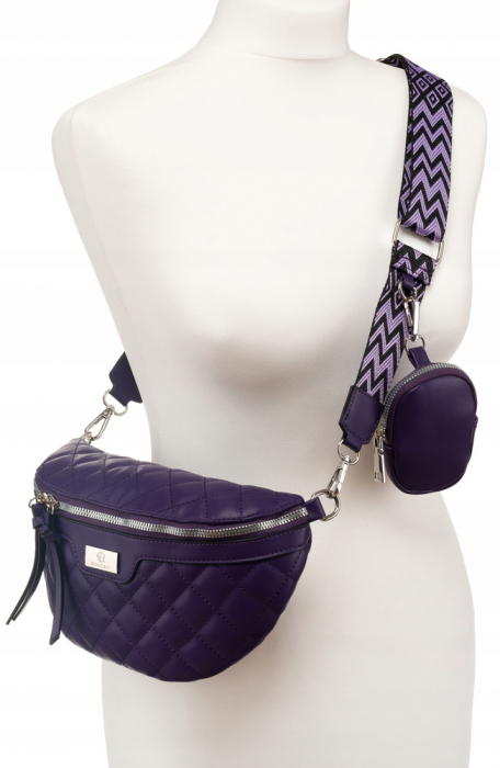 Geantă de damă urbană, matlasată, din piele ecologică - Rovicky PTR-R-NER-6-2960 PLUM [8]