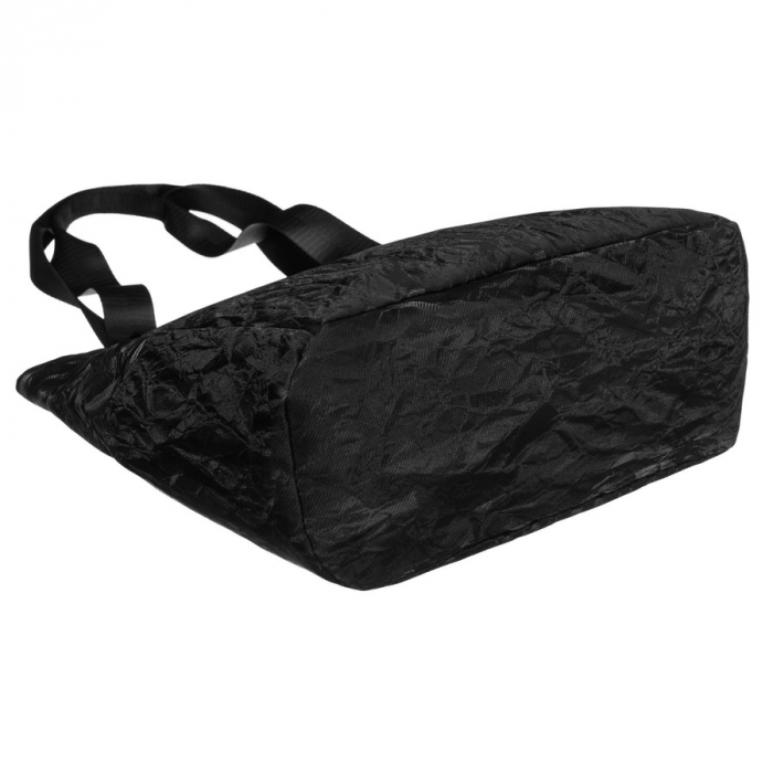 Geantă mare de damă neagră din poliester cu model, cu închidere cu fermoar - Rovicky PTR-R-TZ-01-2356 BLACK W [9]