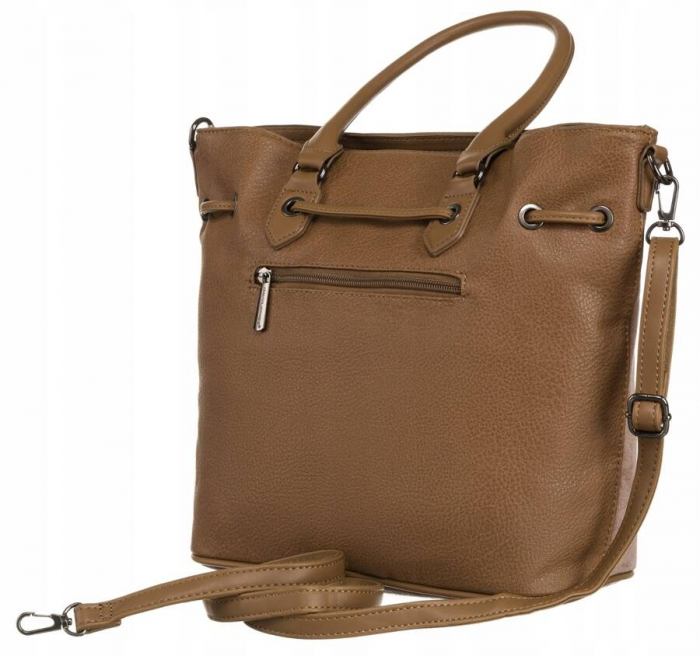 Geanta de dama din piele ecologica cu motiv piele de sarpe - David Jones PTR-6885-5 CAMEL [3]