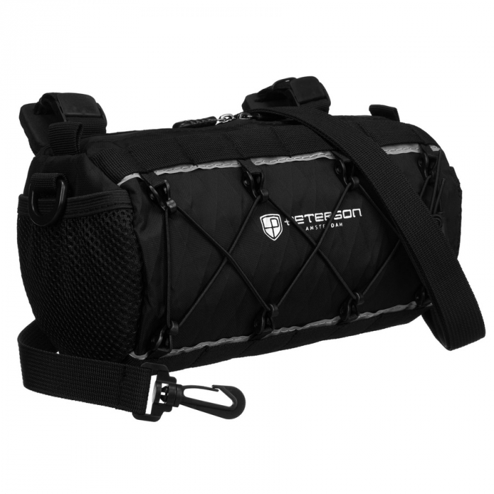 Geantă neagră de bicicletă pentru ghidon, fabricată din materiale impermeabile - Peterson PTR-PTN ML09-NYL-7417 BL [6]