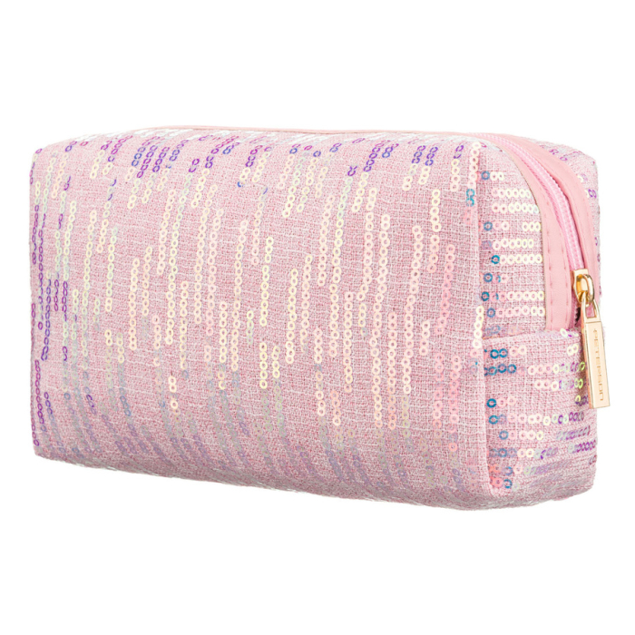 Geantă cosmetică roz din poliester decorată cu paiete, cu un singur compartiment - Peterson PTR-PTN KOS-DA-19-3569 P [3]