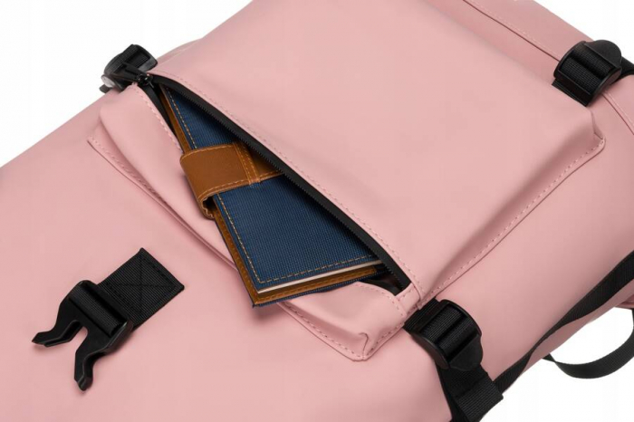 Rucsac sport roll-top de culoare roz, inchis cu catarama si fermoar - Peterson PTR-PTN NAIROBI-9169 PIN [10]