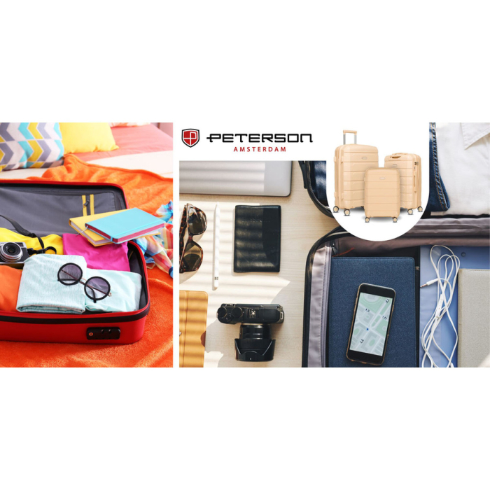 Valiză bej din polipropilenă cu mâner telescopic extensibil și încuietoare cu combinație - Peterson PTR-PTN HPP-01-W-M-1853 [21]