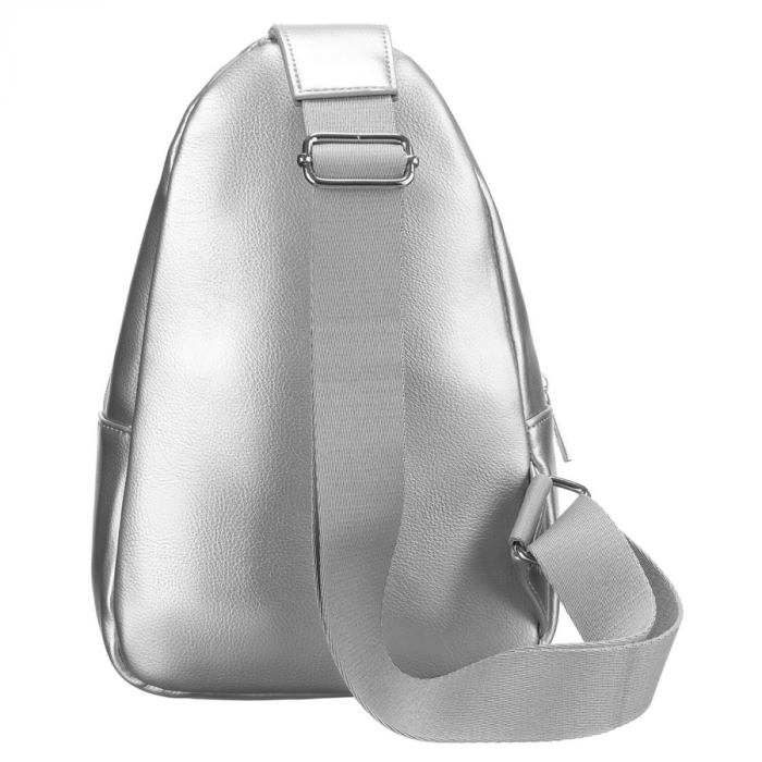Geantă de umăr argintie la modă pentru femei din piele ecologică, geantă crossbody, Peterson PTR-PTN SSY-1-PIL SILVER [4]
