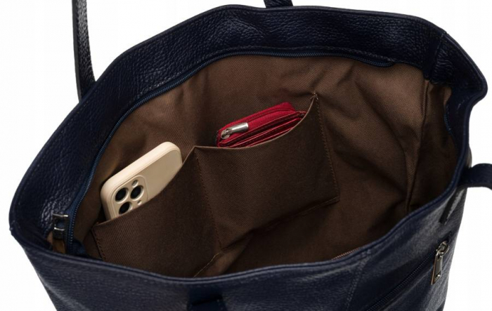 Geantă shopper mare de damă cu franjuri din piele naturala - Rovicky PTR-TWR-164 GRAN [5]
