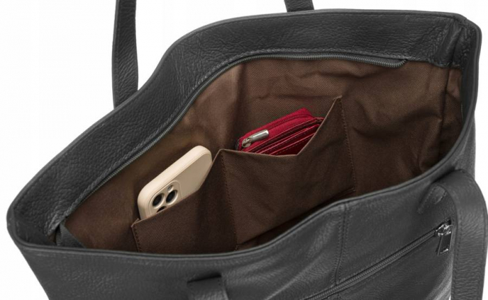 Geantă shopper mare de damă cu franjuri din piele naturala - Rovicky PTR-TWR-164 SZA [6]