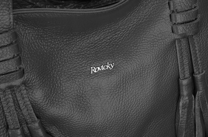 Geantă shopper mare de damă cu franjuri din piele naturala - Rovicky PTR-TWR-164 SZA [4]