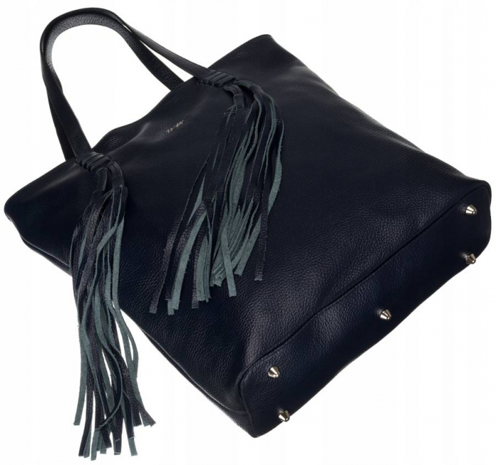 Geantă shopper mare de damă cu franjuri din piele naturala - Rovicky PTR-TWR-164 GRAN [8]