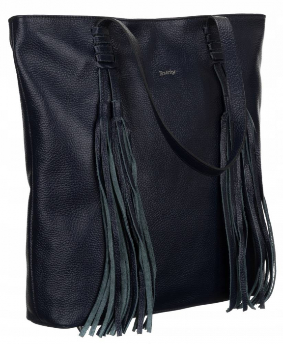 Geantă shopper mare de damă cu franjuri din piele naturala - Rovicky PTR-TWR-164 GRAN [2]