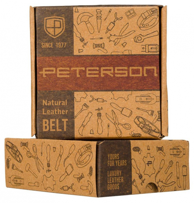 Curea barbati din piele naturala Peterson PTR-PTN AB35-125-03 BRO [9]