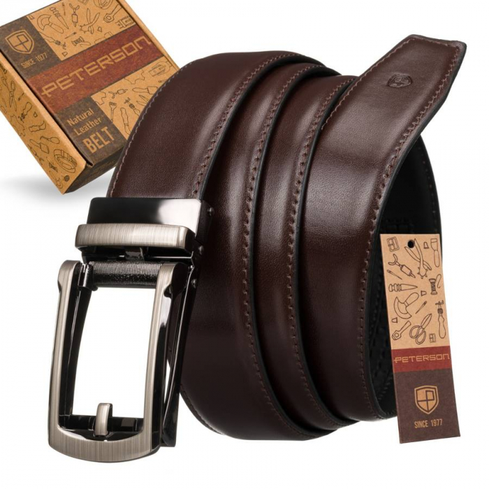 Curea barbati din piele naturala Peterson PTR-PTN AB35-125-01 BRO [2]