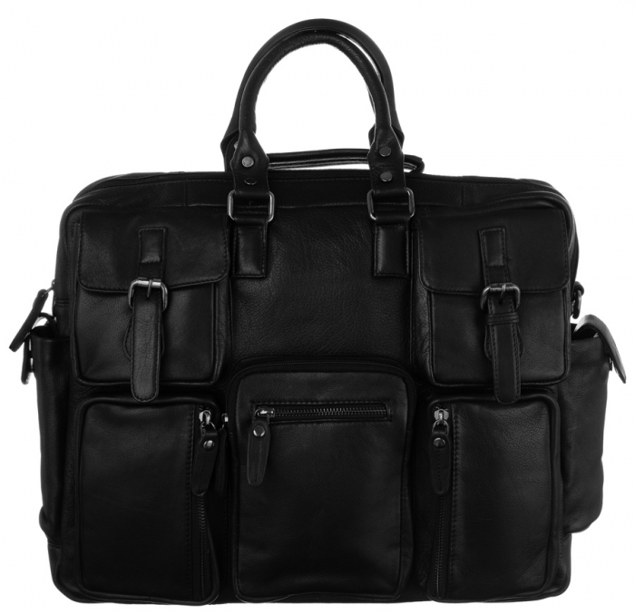 Geanta barbateasca din piele naturala pentru laptop cu buzunare retro PTR-LAP-31703-NDM-NL [2]