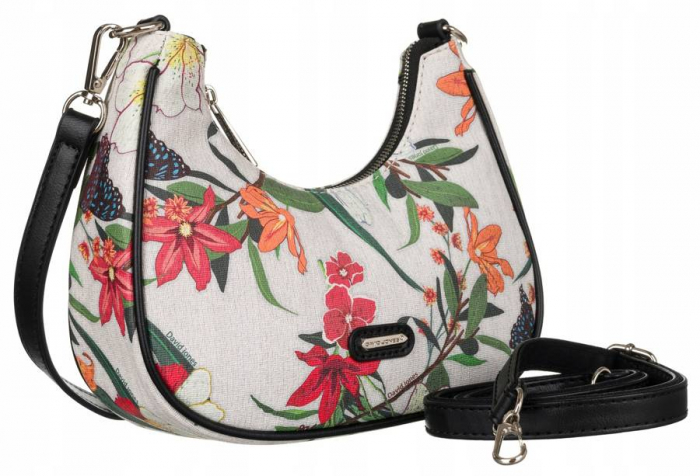 Geantă de damă din piele ecologică cu flori - David Jones PTR-6940-2 [1]