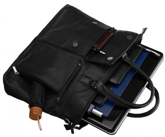 Geanta de laptop dreptunghiulara din piele naturala cu curea reglabila PTR-LAP-15601-NDM-NL [9]