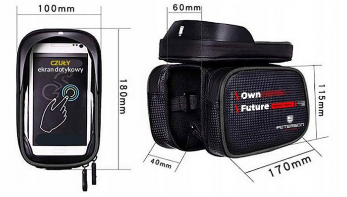 Geantă impermeabilă pentru cadru de bicicletă - Peterson PTR-PTN ML03-PU [2]
