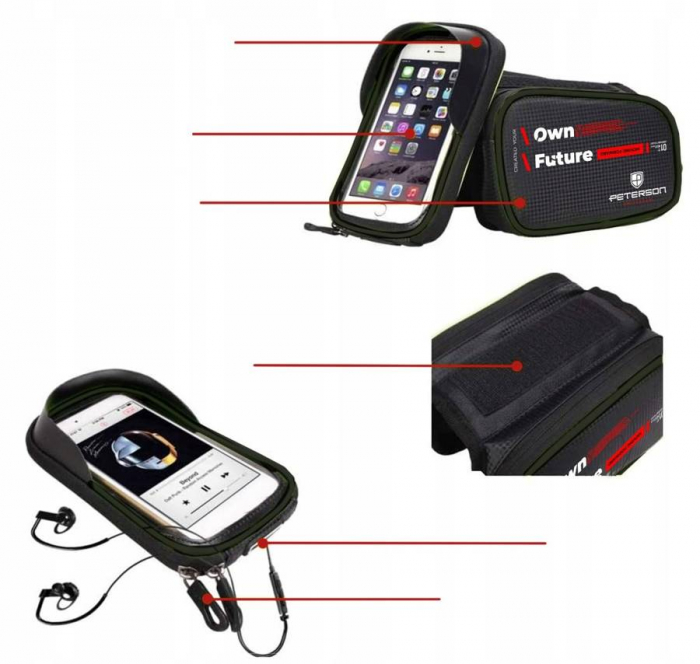 Geantă impermeabilă pentru cadru de bicicletă - Peterson PTR-PTN ML03-PU [4]
