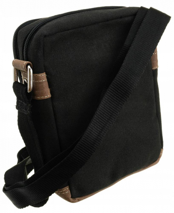 Geanta pentru barbati de umar din piele naturala + tesatura Always Wild PTR-588-MHC [3]