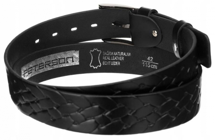 Curea barbati din piele naturala Peterson PTR-PTN PRS-04-G-115-BL [4]