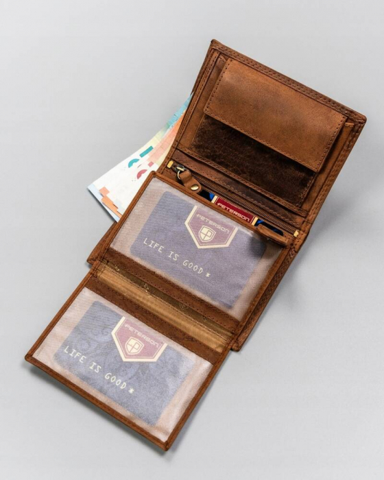 Set cadou portofel barbati din piele naturala + breloc Peterson PTR-PTN SET-M-N4-CHM COG [7]