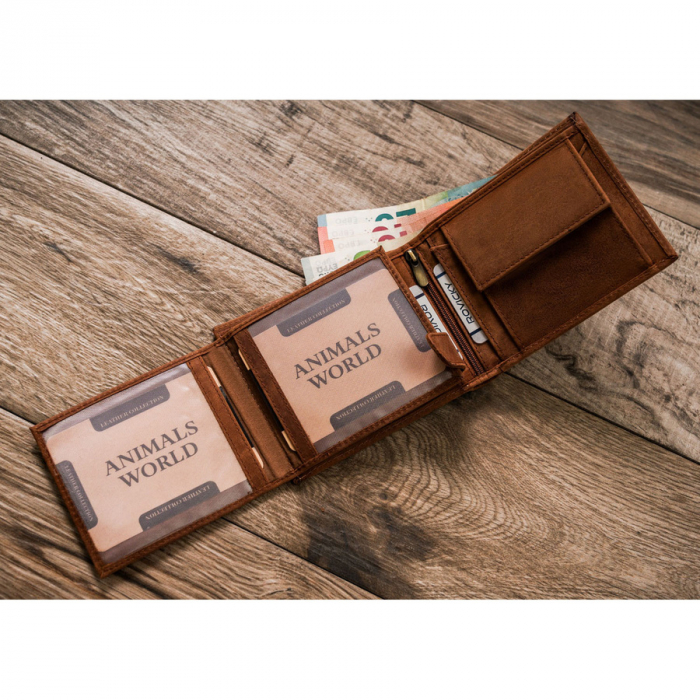 Portofel barbati din piele naturala Always Wild N992-CHM-DEER-BL COG [9]