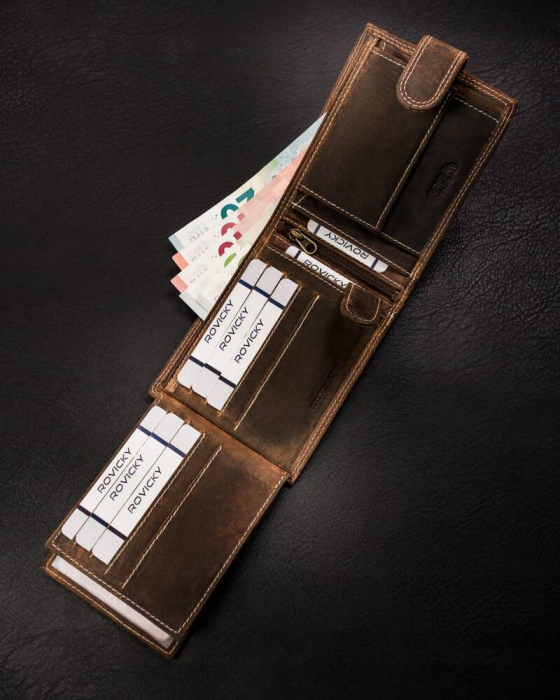 Portofel barbati din piele naturala Always Wild PTR-N992L-CHM-BL COGNAC [7]