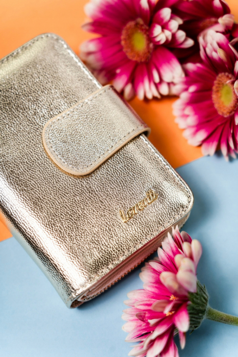 Portofel dama din piele naturala Lorenti PTR-76115-BLA-4676 GOLD [3]