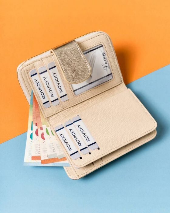 Portofel dama din piele naturala Lorenti PTR-76115-BLA-4676 GOLD [6]