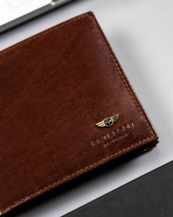 Portofel barbati din piele naturala Peterson PTN 22305-VT BRO [3]