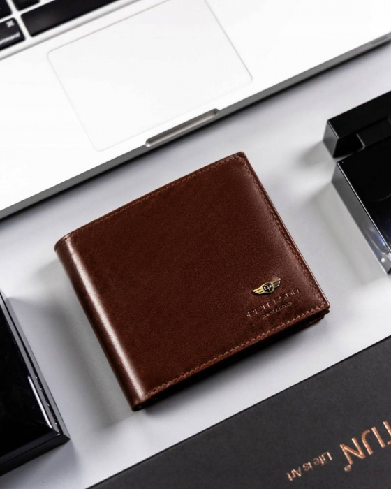 Portofel barbati din piele naturala Peterson PTN 22305-VT BRO [2]