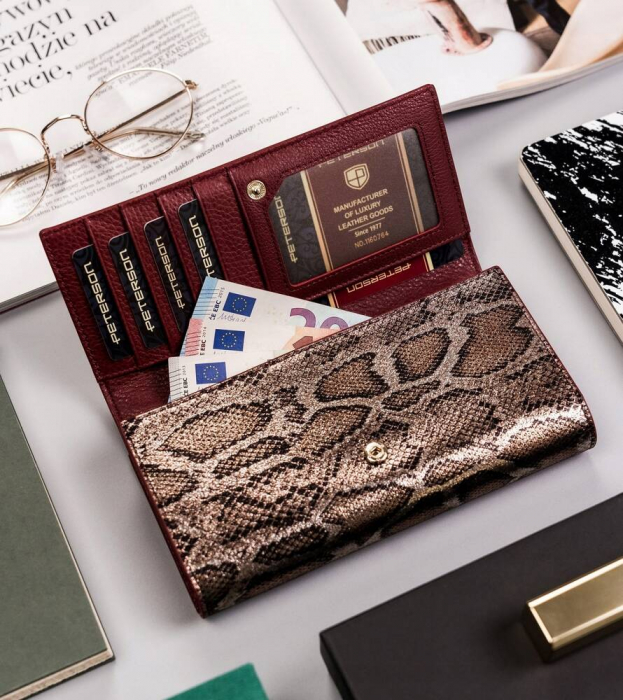 Portofel dama din piele naturala Peterson PTN BS-490 SN/RE [6]