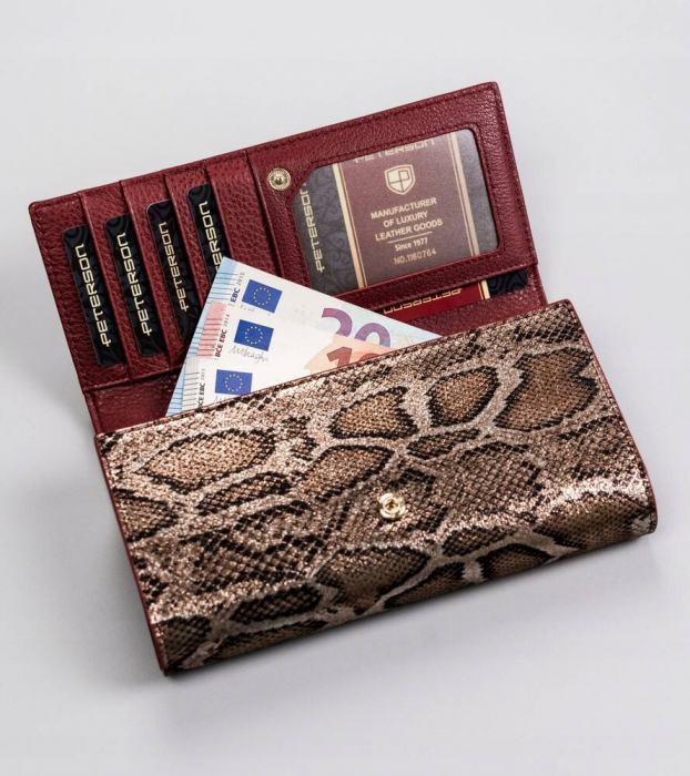 Portofel dama din piele naturala Peterson PTN BS-490 SN/RE [5]