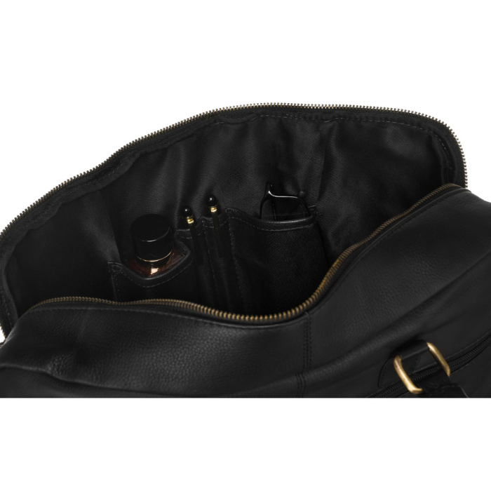 Geantă de laptop pentru bărbați, din piele naturală, de culoare neagră - Peterson PTR-PTN LAP-15601-NDM [14]