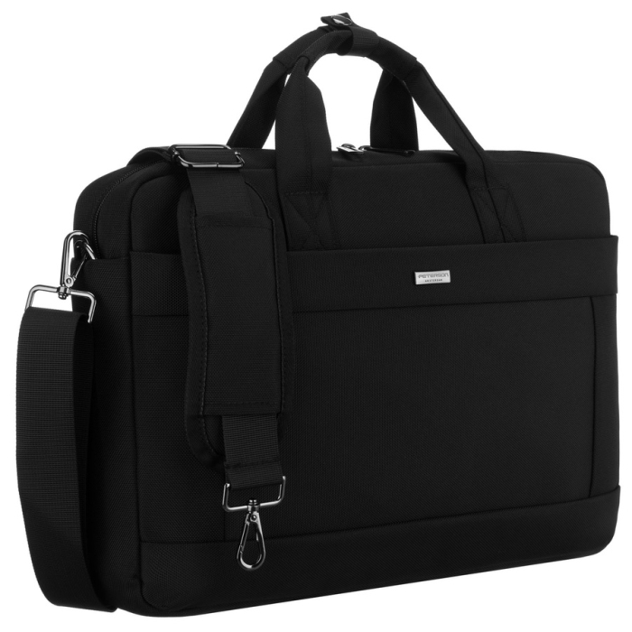 Geantă de laptop pentru bărbați, confecționată din cordura neagră rezistentă, cu fermoar - Peterson PTR-PTN-73226-2218 BLACK [1]
