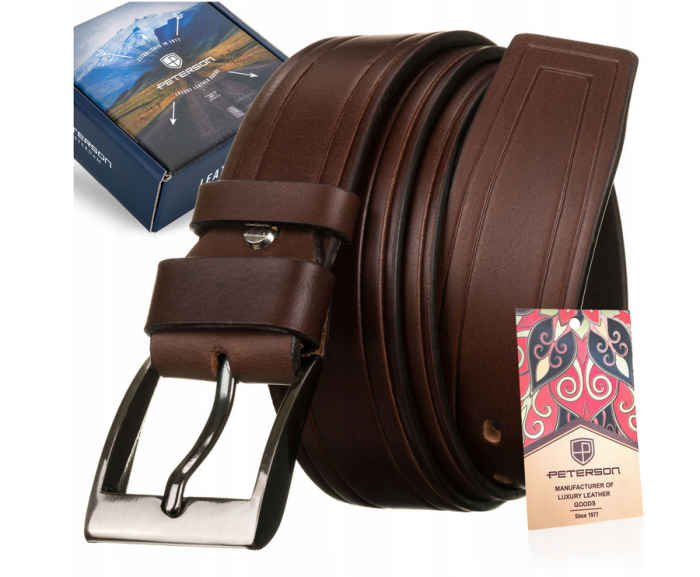 Curea barbati din piele naturala Peterson PTR-PTN PRS-05-G-115-BR [1]