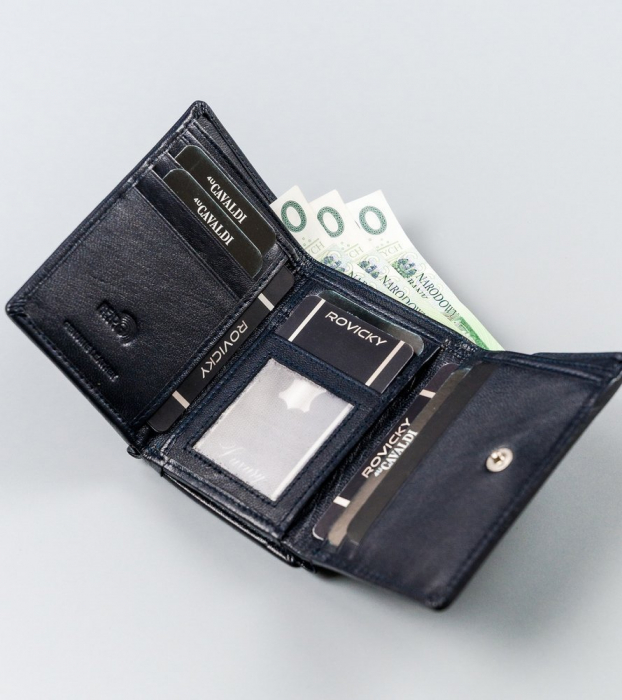 Mały, poziomy portfel damski ze skóry naturalnej, z ochroną RFID — Cavaldi [6]